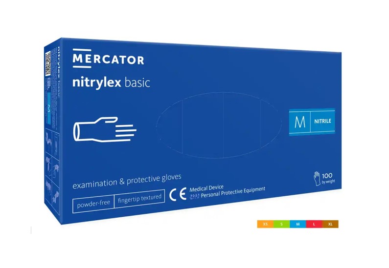 nitrylex basic blue N100 nitrila cimdi, zilā krāsā